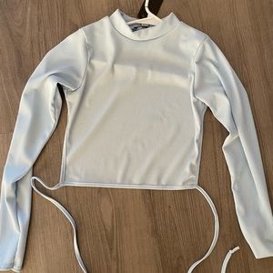 Long sleeve open back crop top